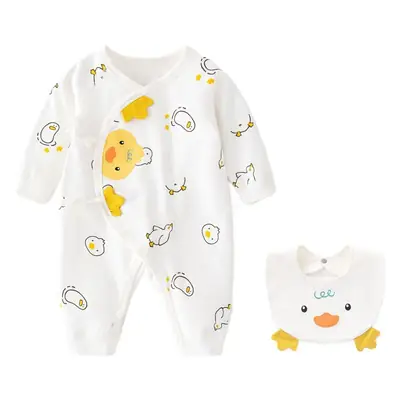 Newborn Cotton Bib with Yellow Duck Print