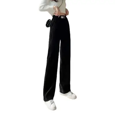 Women's Fleece Lined Wide Leg Pants White