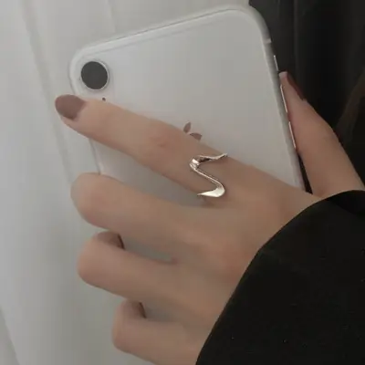 Fangxing 925 Sterling Silver Mobius Ring Women