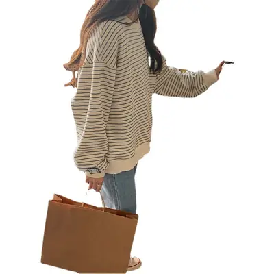 Women Striped Sweater Spring Autumn Loose 2023