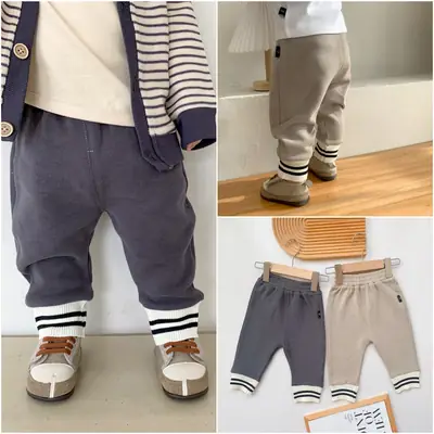 Knitted Velvet Sweatpants for Boys Girls 2025 Autumn Winter