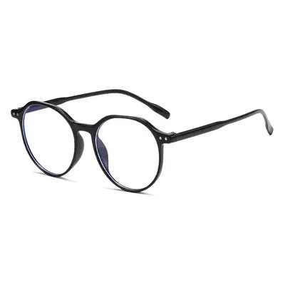 Women's Trendy Round Anti-Blue Light Glasses Flat Frame