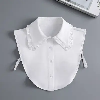 White Ruffled Fake Collar for Women Autumn Winter