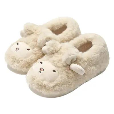 Women's Pink Plush Winter Slippers Large Size