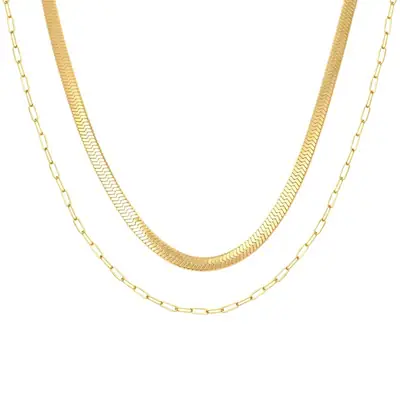 24k Gold Double Layer Snake Bone Chain