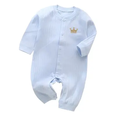 Baby Cotton Jumpsuit Light Blue Newborn Pajamas