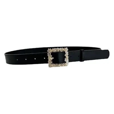 Women's Decorative Alloy Buckle Belt Black Brown