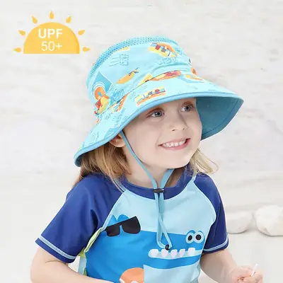 Pink Striped Beanie Hat for Boys Summer Outdoor UPF50