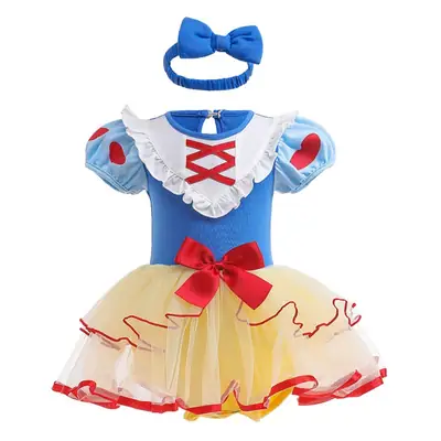 Baby Girl Halloween Dress Blue Yellow Tulle Short Sleeve