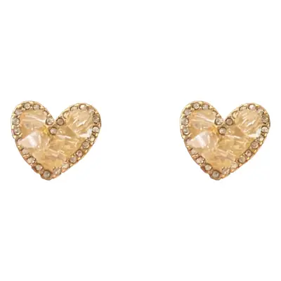 Heart Shaped Champagne Crystal Earrings for Women