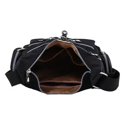 New Water-Repellent Nylon Women's Shoulder Bag Multi-Pocket Beige