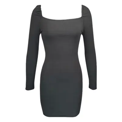 Long Sleeve Slim Sexy Dress with Puff Neck