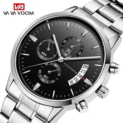 VA VOOM Stainless Steel Chronograph Watch with Calendar
