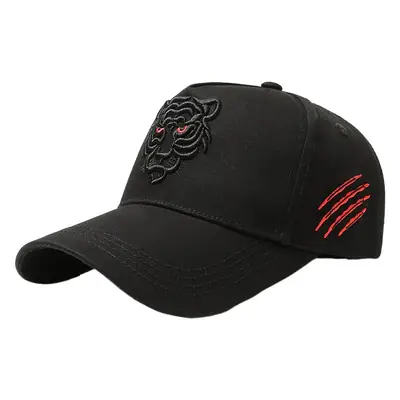 Men's Black Tiger Head Baseball Cap Extra Large