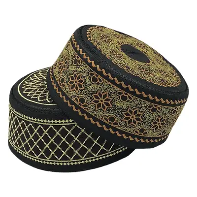 Muslim Prayer Hat Round Bristle Ethnic Design
