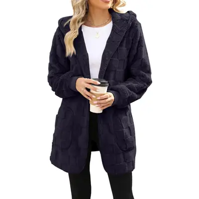 Plush Cross-Border Women's Purple Cardigan Coat