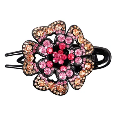 South Korean Floral Crystal Hair Clip for Women