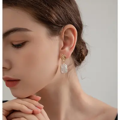 French Style Pearl Earrings for Women Elegant Luxury