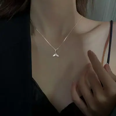 925 Sterling Silver Fishtail Necklace for Women
