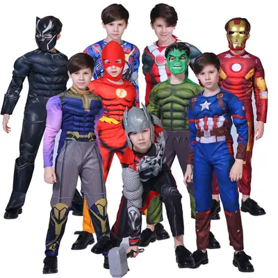Children Avengers Muscle Suit Halloween Costume Captain America
