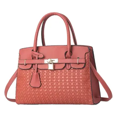 Women's Embossed Leather Handbag Beige Large Capacity
