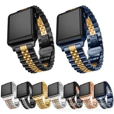 Apple Watch Black Gold Strap Stainless Steel Band