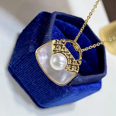 18K Gold-Injected Pearl Pendant for Women