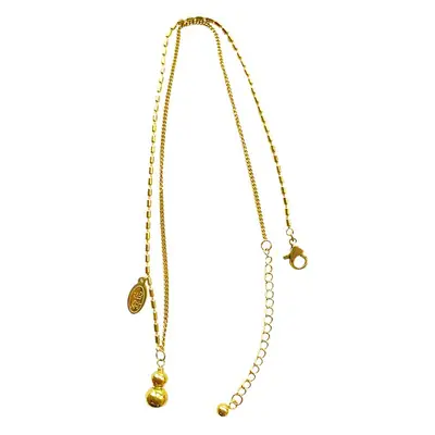 Titanium Lucky Gourd Necklace Gold Chain