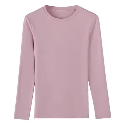 Women Blue Slim Fit Long Sleeve T-Shirt with Round Neck