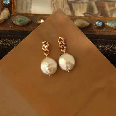 Vintage Pearl Earrings S925 Silver Needle Distinctive