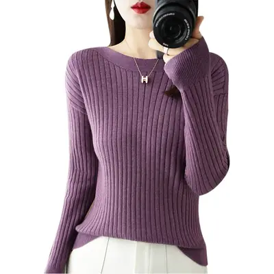 Women Knit Pullover Navy Blue 24W Winter