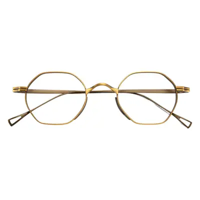 Men's Polygonal Glasses Frame Retro White Silver