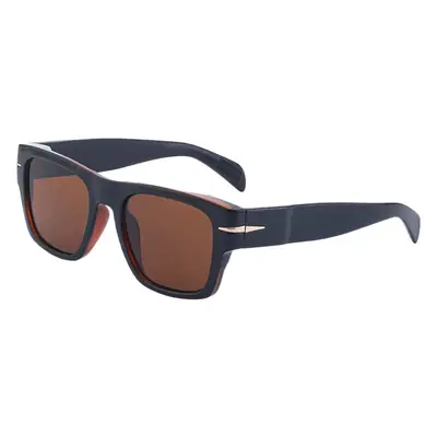 Men Square Frame Retro Sunglasses Black