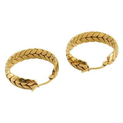 Gold Braided Earrings for Women 18K Stainless Steel