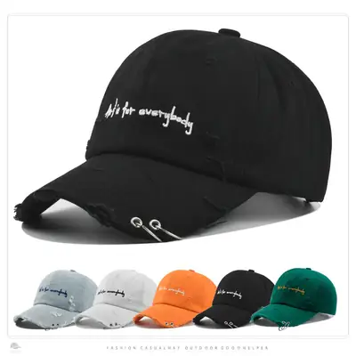 Black Letter Embroidered Women's Baseball Cap