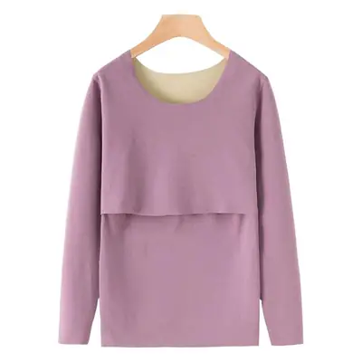 Warm Velvet Long Sleeve Nursing Coat for Pregnant Women