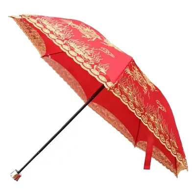 Red Embroidered Wedding Umbrella Big Size