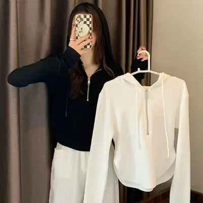 White Hooded T-Shirt for Women 2025