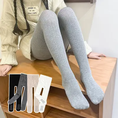 Girls' White Twisted Pantyhose Leggings 2022