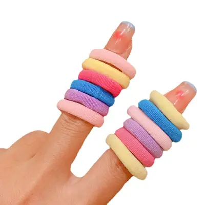 Green Rubber Hair Rings for Girls Summer Hair Accessory