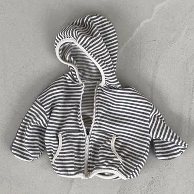 Baby Striped Long Sleeve Coat Winter Warm