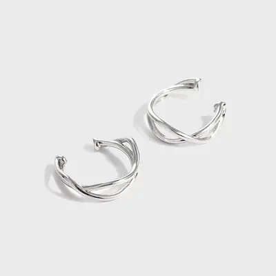Minimalist Korean Ear Cuffs Pure Silver 925 Non-Pierced