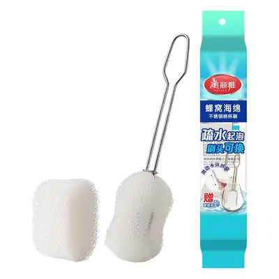 Stainless Steel Honeycomb Cup Brush Long Handle Replaceable