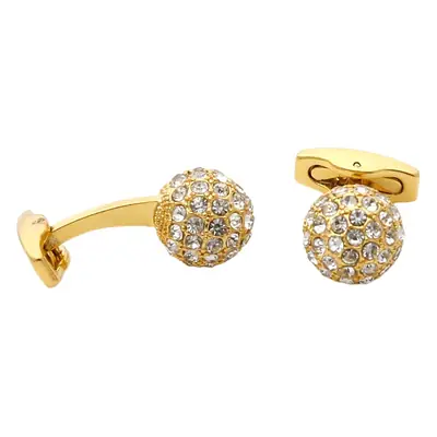 Men's Rhinestone Cufflinks Gold Silver 32mm