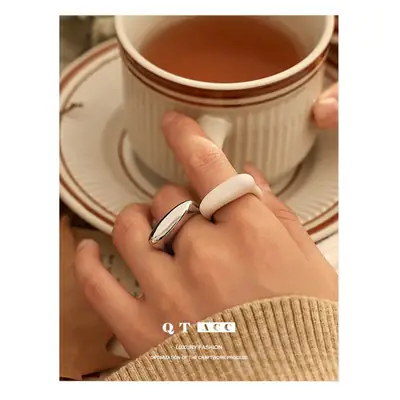 Platinum Holographic Rings Set for Men