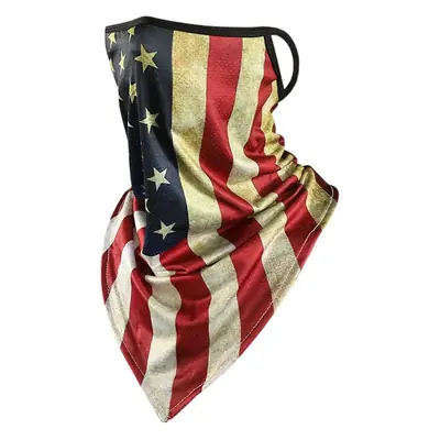 Black Ice Silk Neck Cover with Star Design for Outdoor Riding