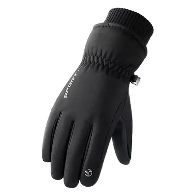 Men's Black Fleece Ski Gloves Winter Warm Touch Screen