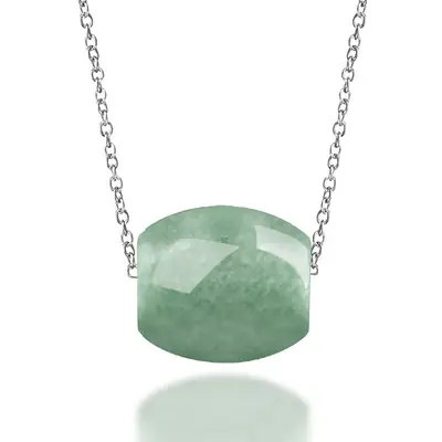 Green Jade Bean Necklace for Women