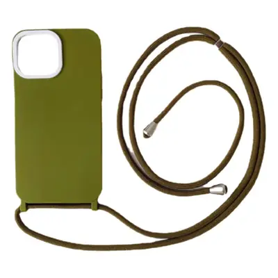 Silicone Phone Case for Apple 16promax, Brown, 14/13pro, Crossbody