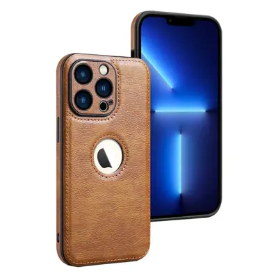 Brown Leather iPhone 17 Pro Max Case with Side Protection